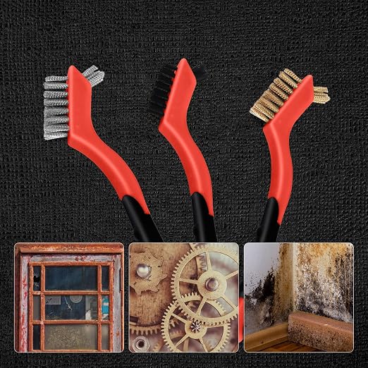 MAXMAN Wire Brush Set 3Pcs, Small Wire Brushes - Image 5