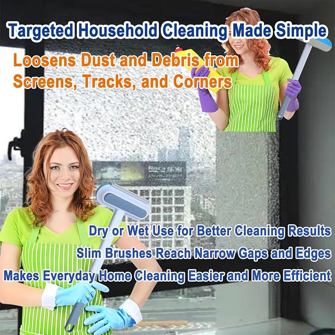 6-in-1 Window Track & Screen Cleaning Kit – Detachable Brushes, Microfiber - Image 6