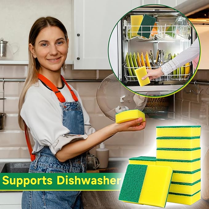 Sponges Kitchen 16 Count, Heavy Duty Scrub Sponges - Image 5