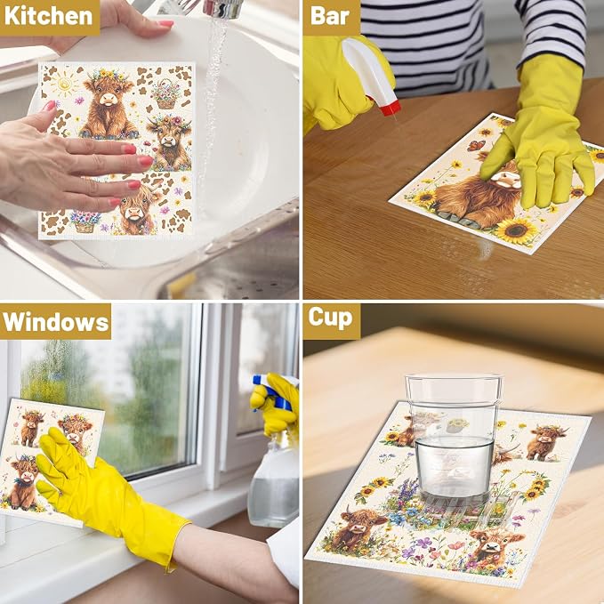 Swedish Dishcloths for Kitchen, Reusable Washable Absorbent Dish Towel for Home - Image 6