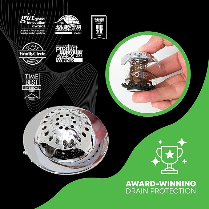 SinkShroom Ultra Revolutionary Bathroom Sink Drain Protector, Stainless Steel - Image 5