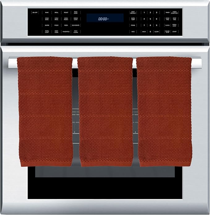 Maroon Rust Cinnamon Kitchen Hand Dish Towels: Oversized 28" x 18", 100% Cotton - Image 3