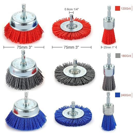MAXMAN Nylon Drill Brush Set for Rust Removal - Image 2