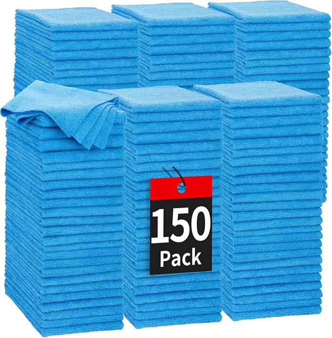 HOMERHYME Shop Towels, 150 Pack Cleaning Rags Microfiber Towels, Bulk by HOMERHYME