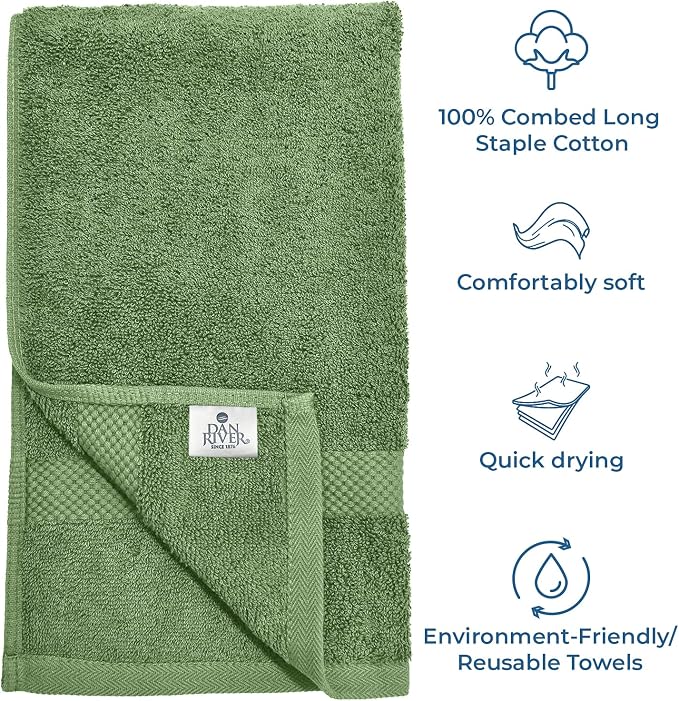 DAN RIVER Luxury Hand Towel – Soft, Quick-Drying, Premium Cotton Towel - Image 3