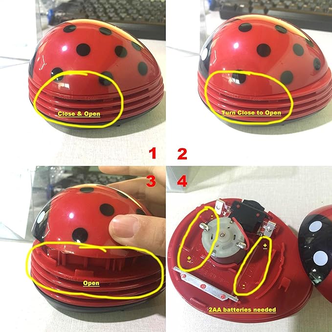 E ECSEM Cute Portable Cartoon Mini Desktop Vacuum Desk Dust Cleaner Crumb - Image 5