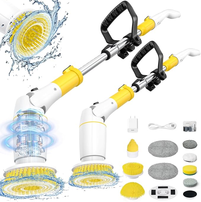 Electric Spin Scrubber, Cordless Cleaning Brush Shower Scrubber Up to 550 RPM by StarVal