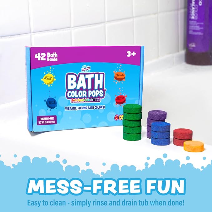 Tub Works® Bath Color Pops™ Moisturizing Kids Bath Bombs, Vibrant Water Color - Image 8