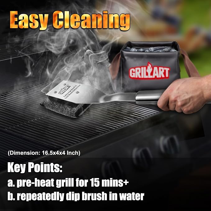 GRILLART Grill Brush Brsitle Free Replacement Head - Image 6