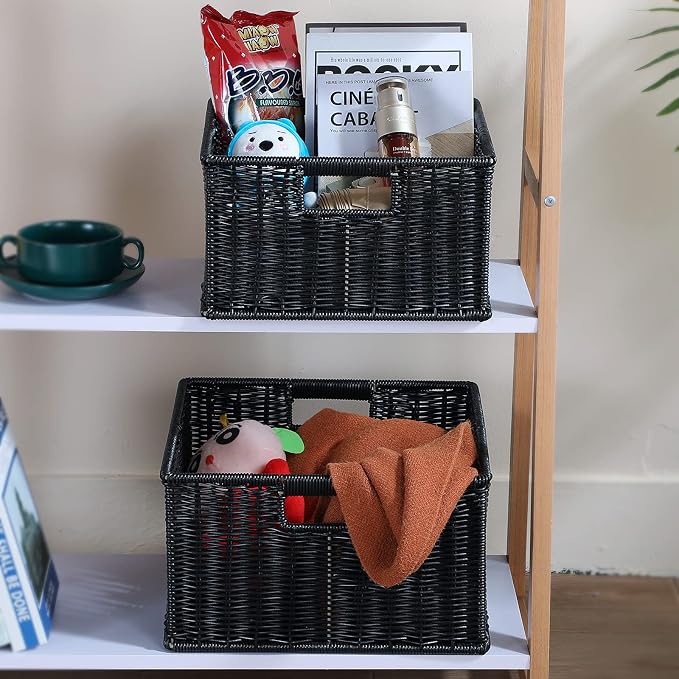 HOONEX Wicker Storage Baskets for Organizing, Decorative Woven Baskets for - Image 3