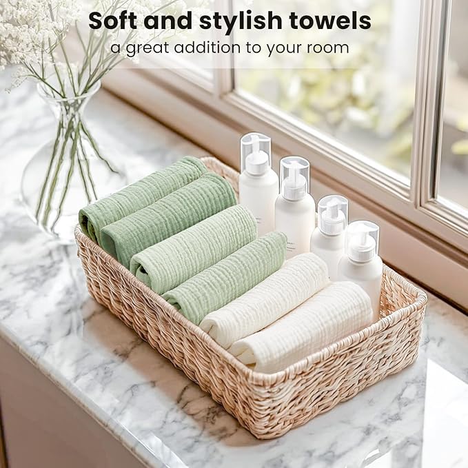 Konssy 6 Pack Face Cloths, Soft Wash Cloth - Image 7