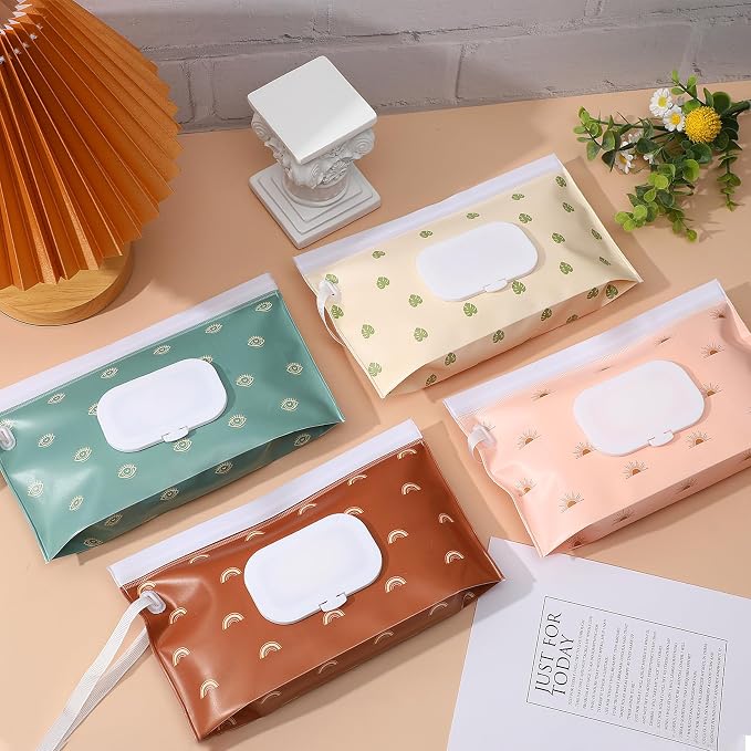 FEBSNOW 4 Pack Baby Wipes Dispenser Portable Wipes Container Refillable Wipes - Image 5