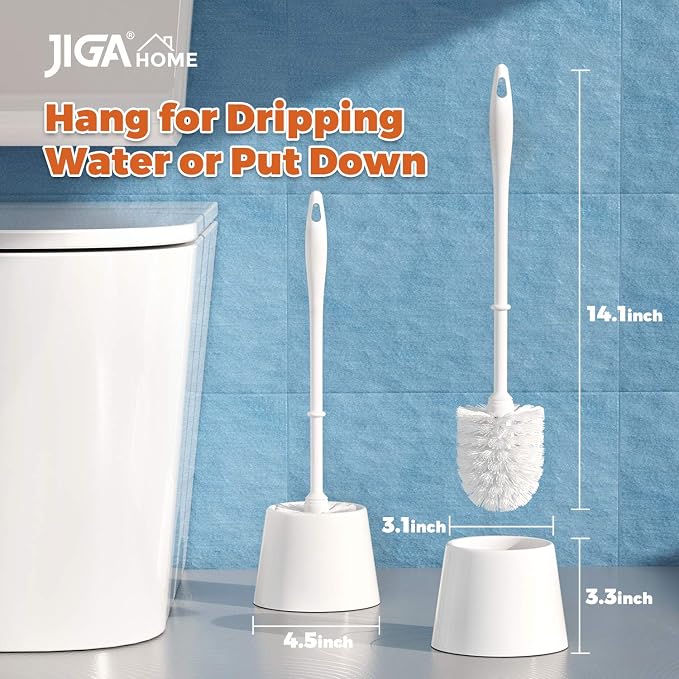 JIGA 3 Pack Toilet Brush and Holder Set, Toilet Bowl Brush - Image 6