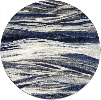 Keen Home Design Area Rugs - 8ft Round Non-Shedding, Abstract Rugs for Kitchen, Living Room, Bedroom, Dining Room, Entryway - Size: 7'10" Round, Multi