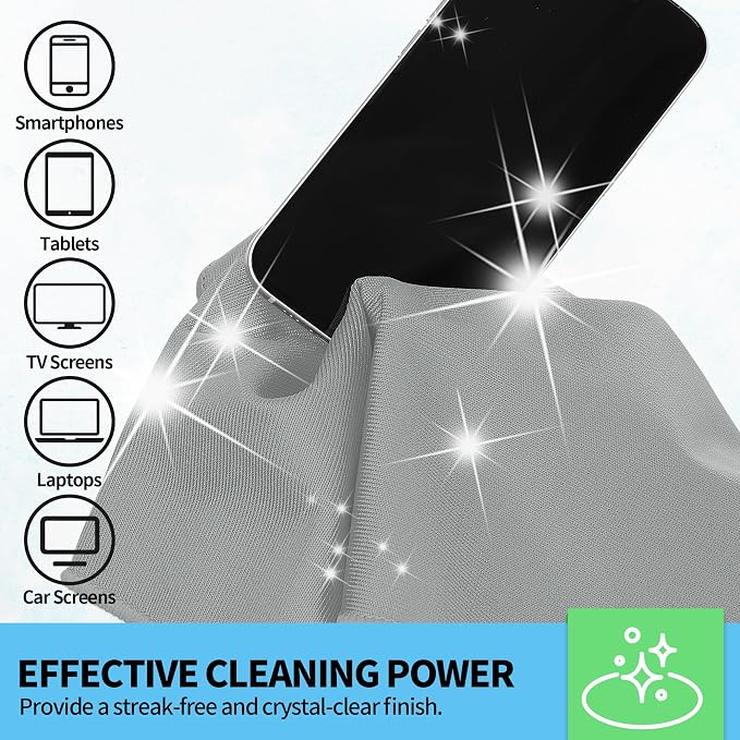 HOMERHYME Microfiber Cleaning Cloth, 12 Pack Window Glasses Cleaning Cloth - Image 4