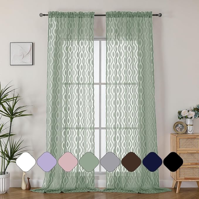 Aiyufeng Sheer Curtains 96 Inches Long by Aiyufeng