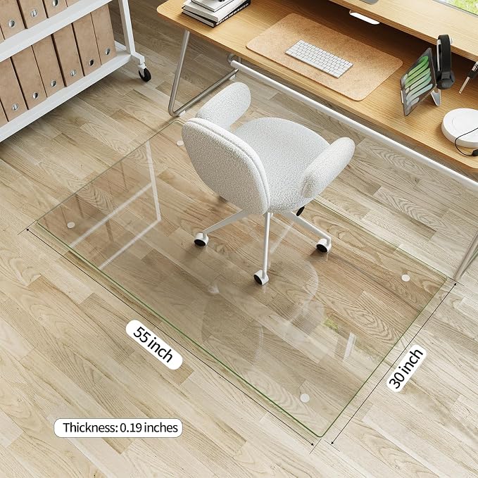 Koonmi Tempered Glass Chair Mat - Image 3