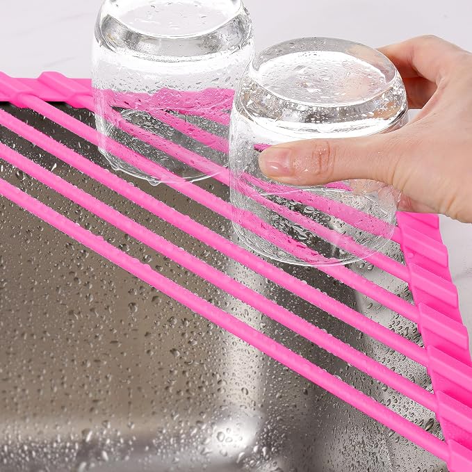 Tomorotec Compact Silicone-Coated Triangle Dish Drying Rack - Image 2