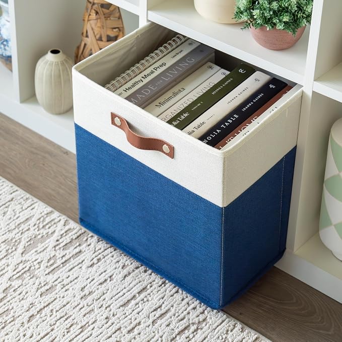 OrganiHaus 13x13 Cube Fabric Storage Bins Set of 4, Fabric Storage Cubes w/ - Image 5