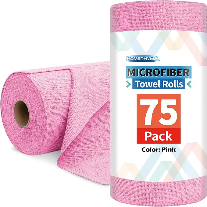 HOMERHYME Microfiber Cleaning Cloth Roll, 75 Pack Tear Away Microfiber Towel by HOMERHYME