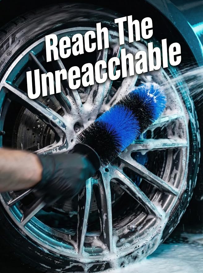TAKAVU Master Wheel & Tire Brush, Easy Reach Wheel and Rim Detailing Brush Long - Image 6