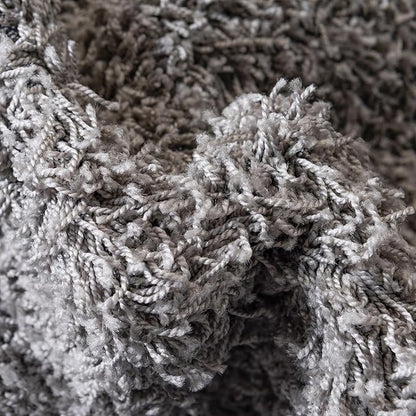 Unique Loom Solid Shag Collection Area Rug (5' 1" x 8' Oval, Cloud Gray)