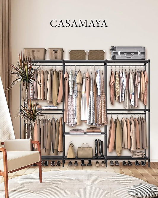 Clothes Rack, Portable Closet, 80.7 Inch Extra Large Capacity Wardrobe Closet - Image 2
