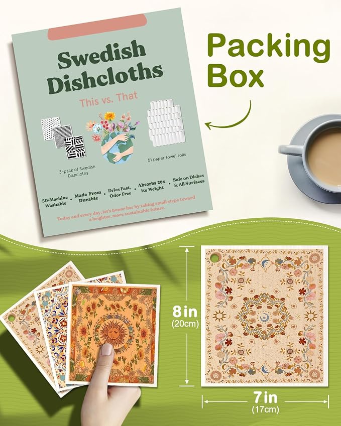 6 Pack Swedish Dishcloths for Kitchen - Image 2