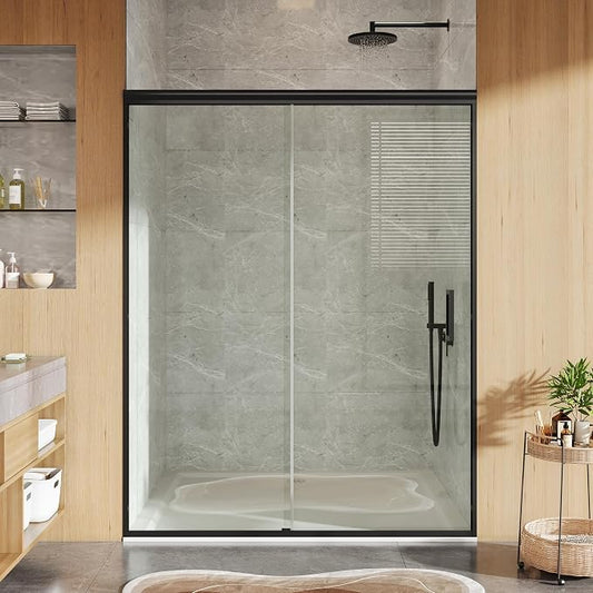 Sliding Shower Door, Matte Black Finish by GarveeTech