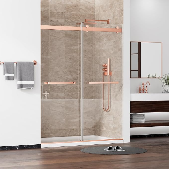 56"-59" W x 75" H Frameless Shower Door, Double Sliding Shower Door, 5/16" by FINDEPOT