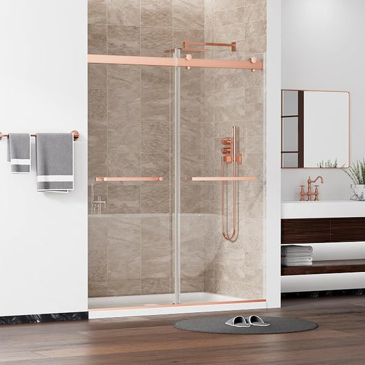 56"-59" W x 75" H Frameless Shower Door, Double Sliding Shower Door, 5/16" by FINDEPOT