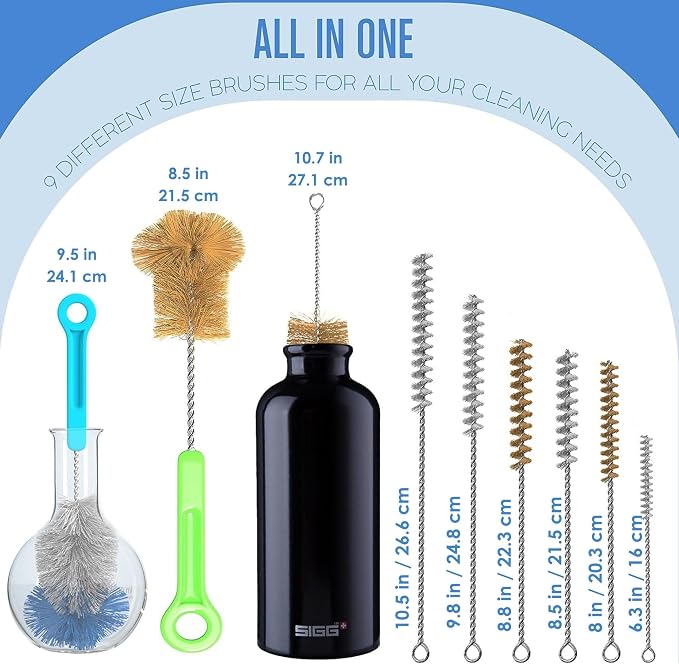 Houseables Bottle Brushes, Water Bottle Cleaner Brush Set, Hydroflask Cleaning - Image 4