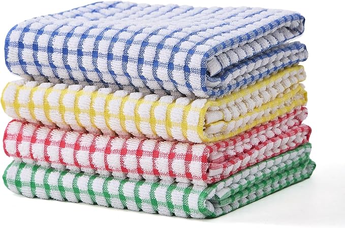 Egles 4 Packs Kitchen Dishcloths 15x27 Inches 100% Cotton Kitchen Dish Cloths by Egles
