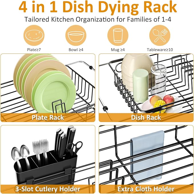 Expandable in Sink Dish Drying Rack, Small Dish Rack Over Sink - Image 4