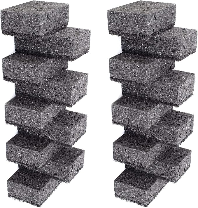 Black Multi Use Scrub Sponges. Made in Europe. 18 Pack, 4.3x2.8x1.4 inches. by Okleen