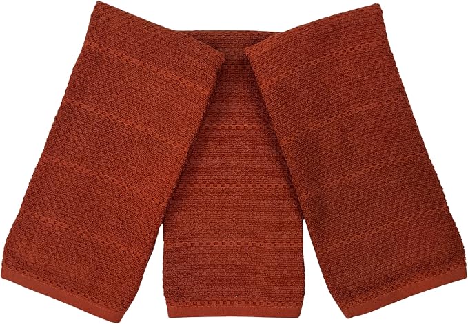 Maroon Rust Cinnamon Kitchen Hand Dish Towels: Oversized 28" x 18", 100% Cotton - Image 8