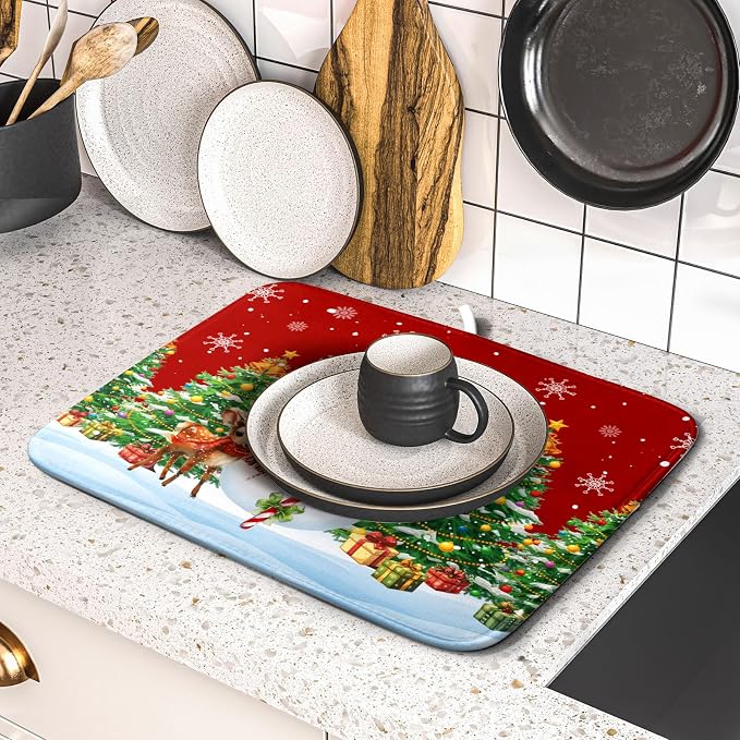 Christmas Snowman Dish Drying Mat - Image 5