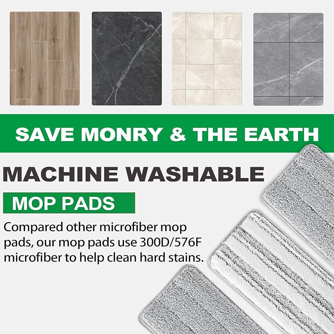 Flat Mop Pads, 3 Pack 13" X 4.9" Microfiber Mop Pad/Refill/Head, Mop Pads - Image 7