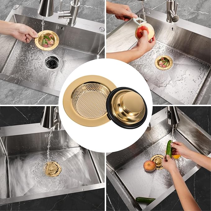 RQYEKDO Kitchen Sink Strainers Sink Stopper Kits, Stainless Steel Sink Drain - Image 7