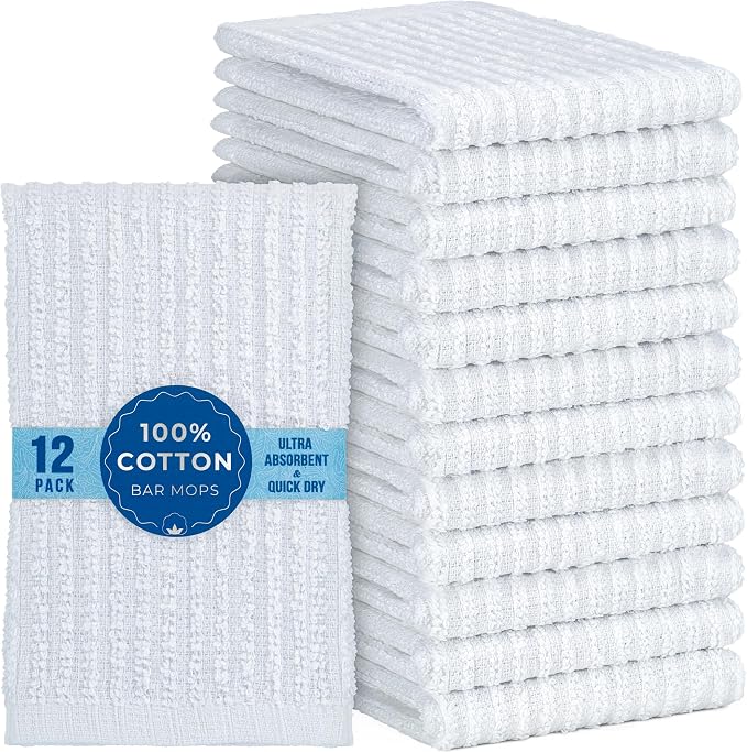 DecorRack 12 Pack 100% Cotton Kitchen Towels - Image 2