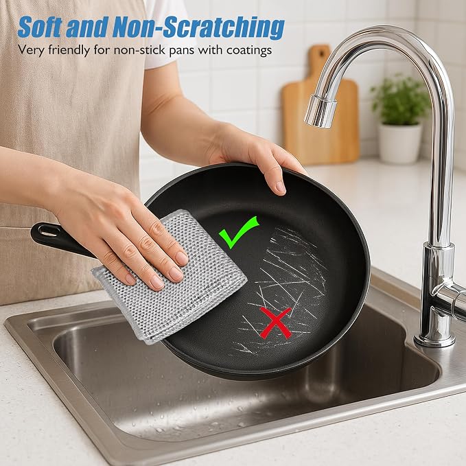 30PCS Non Scratch Wire Dishcloth Steel Wool Scrubber Scrub Pads - Image 8