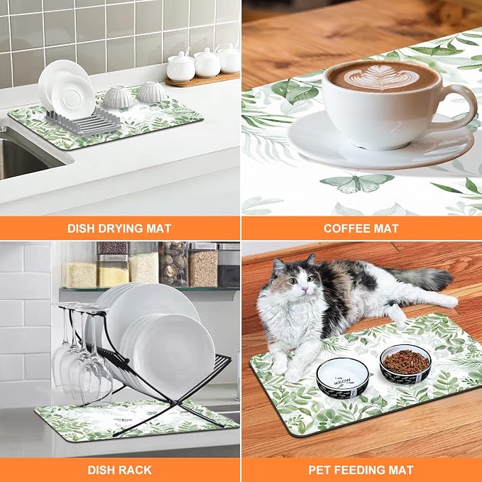 LOKHOM Dish Drying Mat for Kitchen Counter, Dish Drainer Rack Mats for Kitchen - Image 5