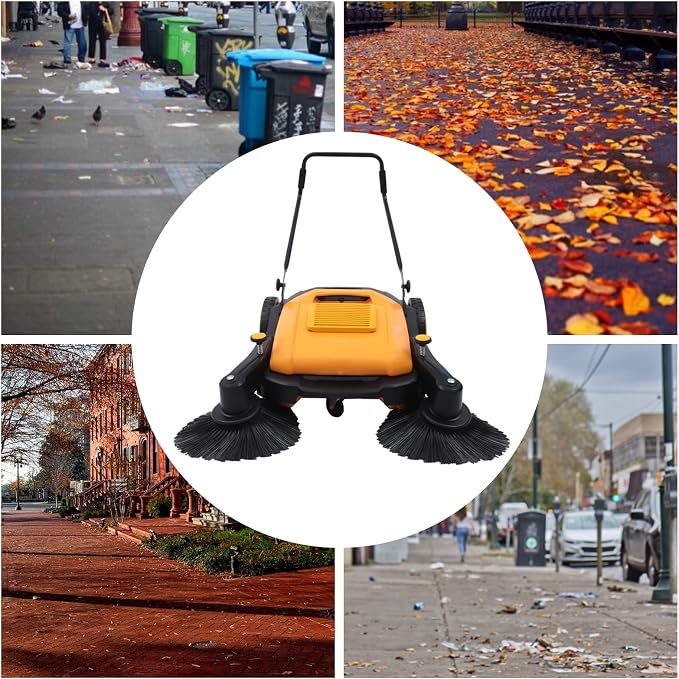 41" Hand Push Floor Sweeper Outdoor Manual Floor Sweeper, 5 Adjustable Gears - Image 7