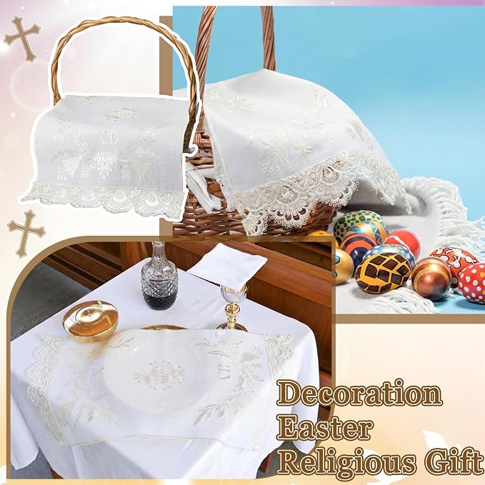 Easter Orthodox Pascha Basket Cover Table Decoration Religious Gift 28" - Image 4