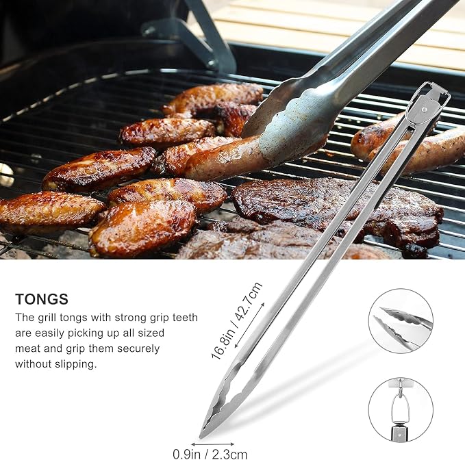 Grilljoy 8PCS Heavy Duty BBQ Grill Tools Set - Image 3