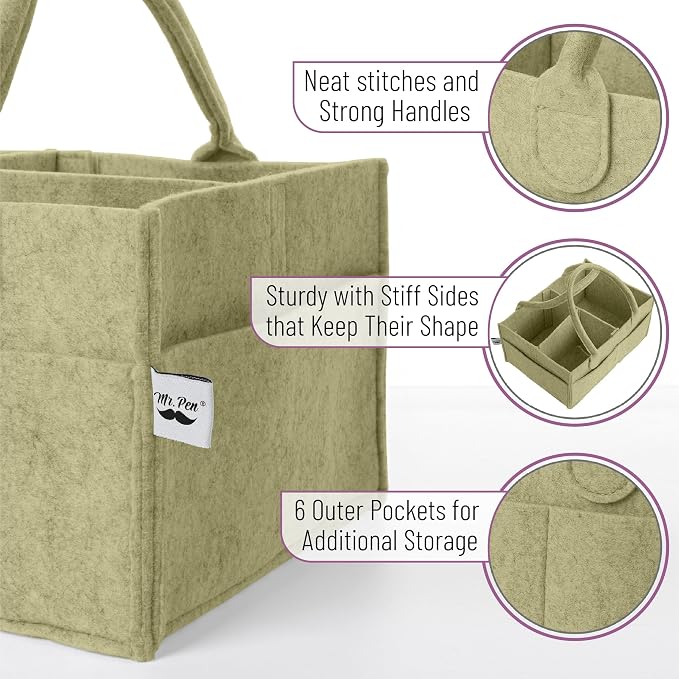 Mr. Pen- Baby Diaper Caddy Organizer, Olive Calm, Baby Caddy Organizer - Image 3