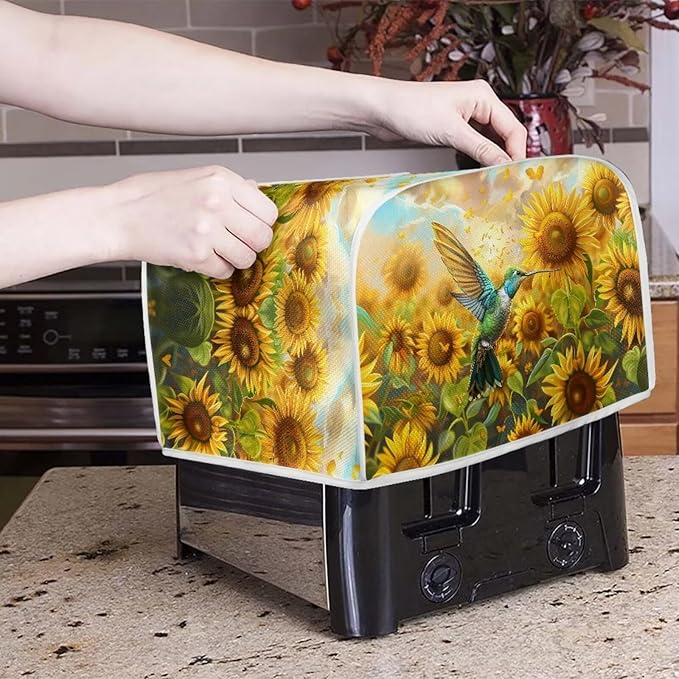 Hummingbird Kitchen Blender Dust Cover Coffee Maker Appliance Covers Sunflower Print Bread Maker Toaster Protector Washable Home Appliance Organizer Accessories