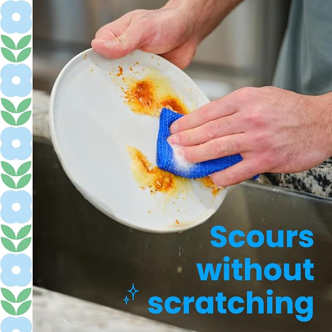 Scotch-Brite Blooms Dobie Scrubbing Pad, Non-Scratch Kitchen Sponge - Image 5