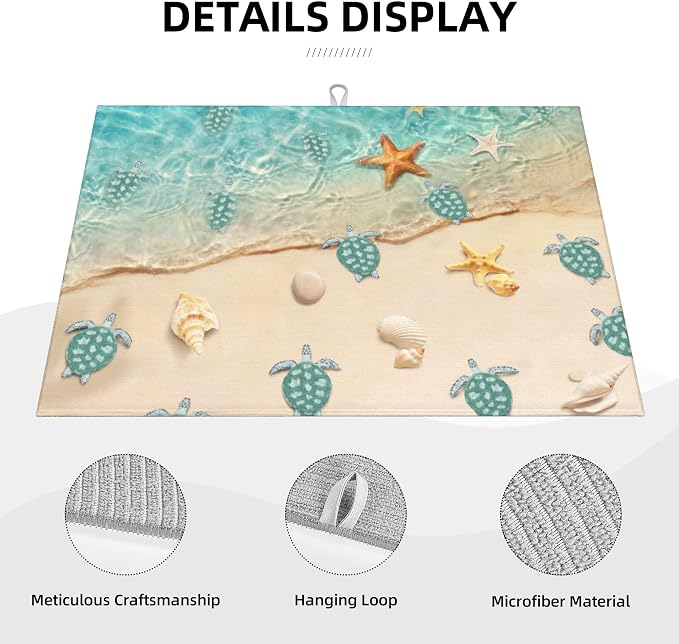 Sea Turtles Beach Dish Drying Mat - Image 5