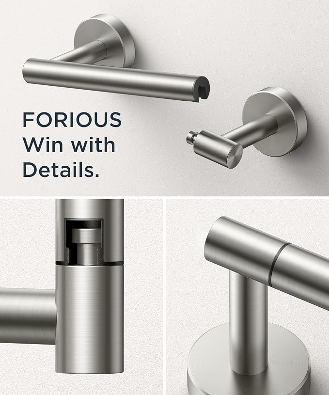 FORIOUS Toilet Paper Holder Wall Mount, Stainless Steel Rustproof Double Post - Image 5